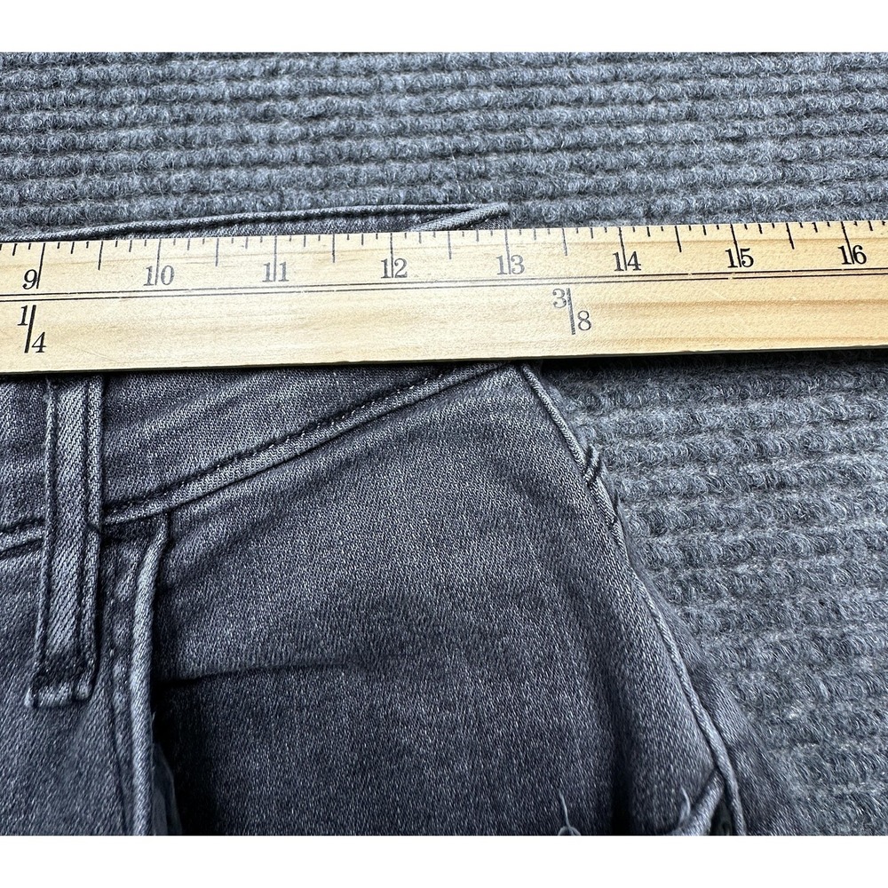 Lee Flare Jeans Womens 6S Gray Medium Wash Raw Hem Fringe Stretch Denim 26x31 - Picture 3 of 8
